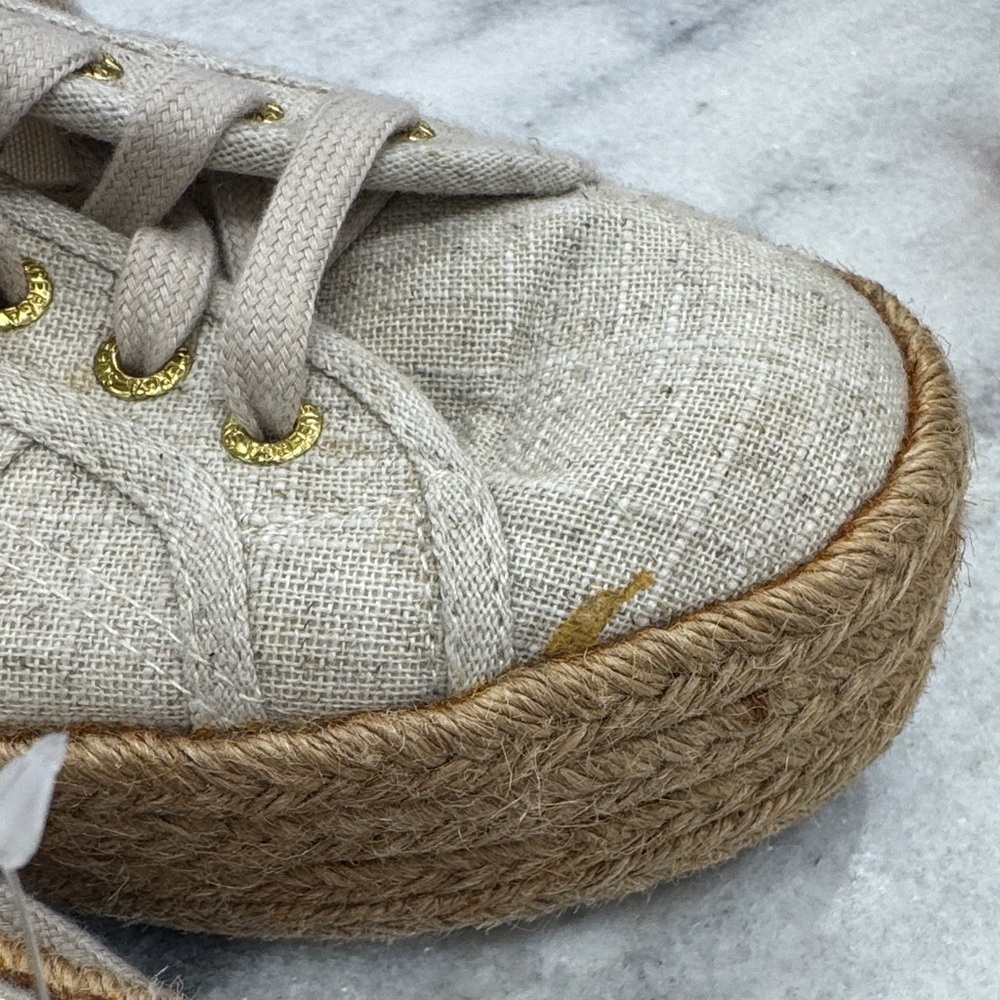 Superga Women's Beige Canvas Espadrille Shoes Size 38 - Picture 3 of 8